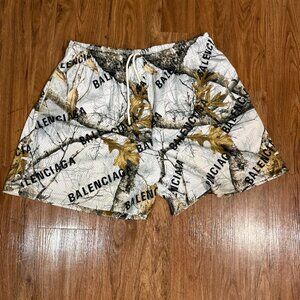 Bravest Studios "Light Real Tree" Mesh Lined Athleisure White Men's Short XXL